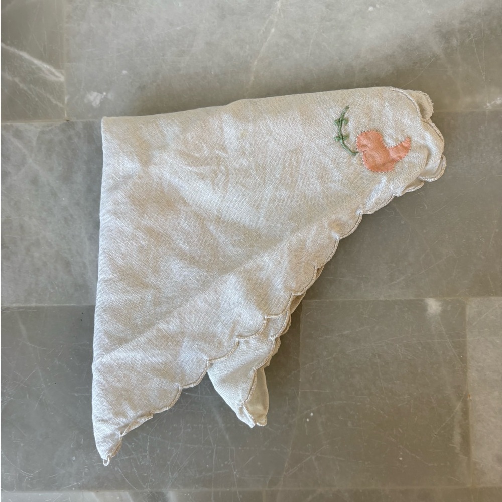Embroidered White Handkerchief